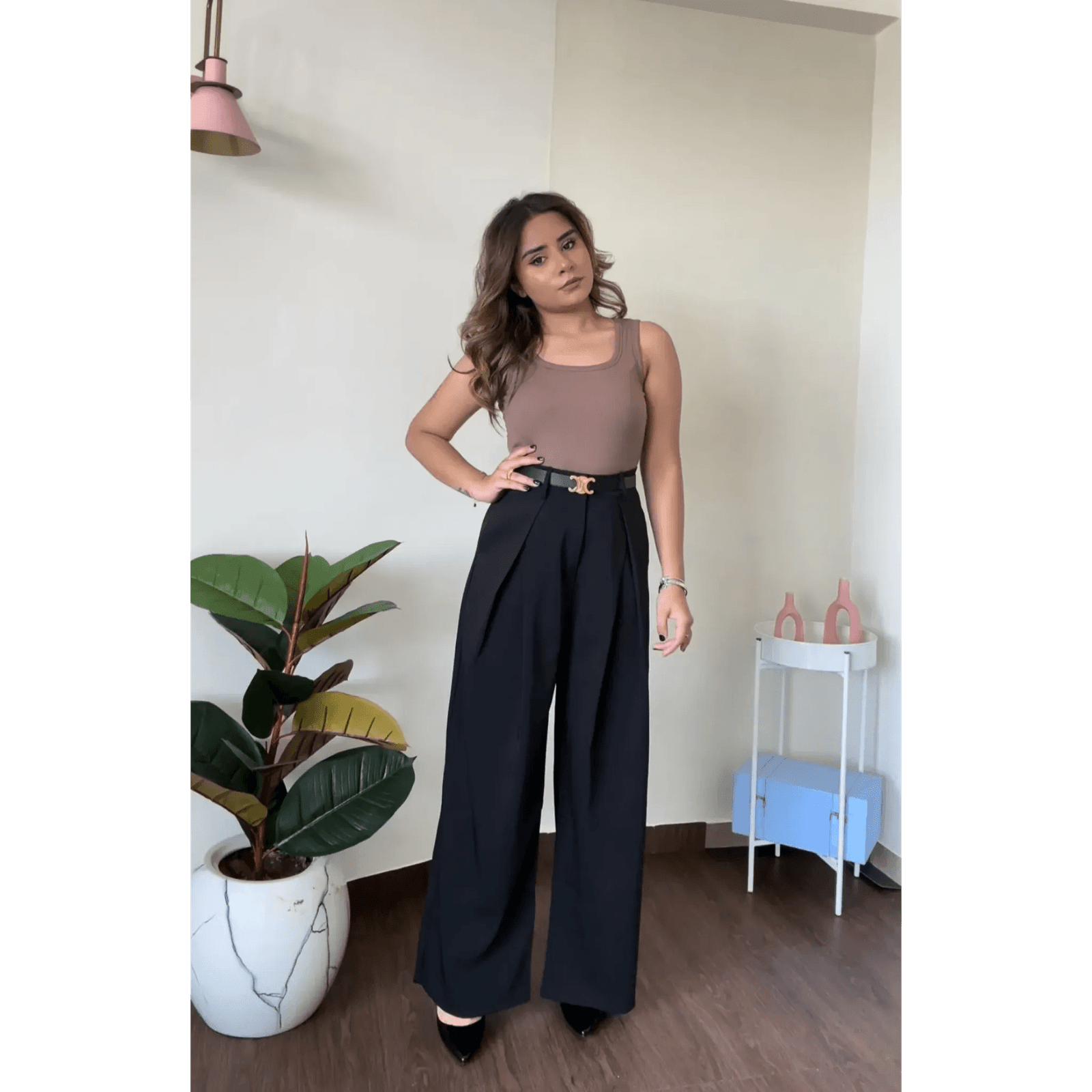 buy-pleated-wide-pants-with-belt-online-at-best-price-in-india-muse